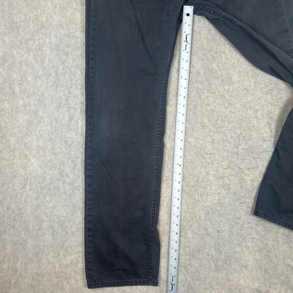 Levi‎ 505 Mens Jeans W38 L34 Dark Gray White Tab Straight Fit Casual Pants